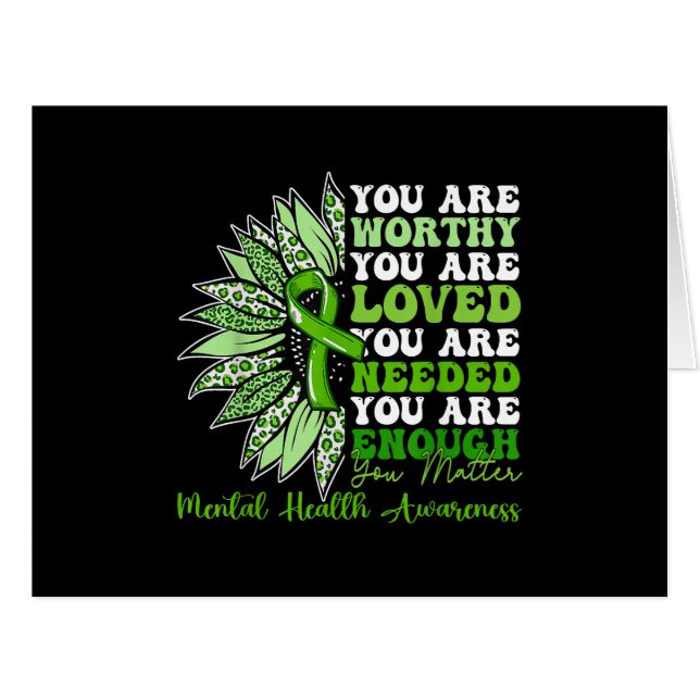 Cartão Suporte motivacional Warrior Mental Health Awarene (Frente horizontal)