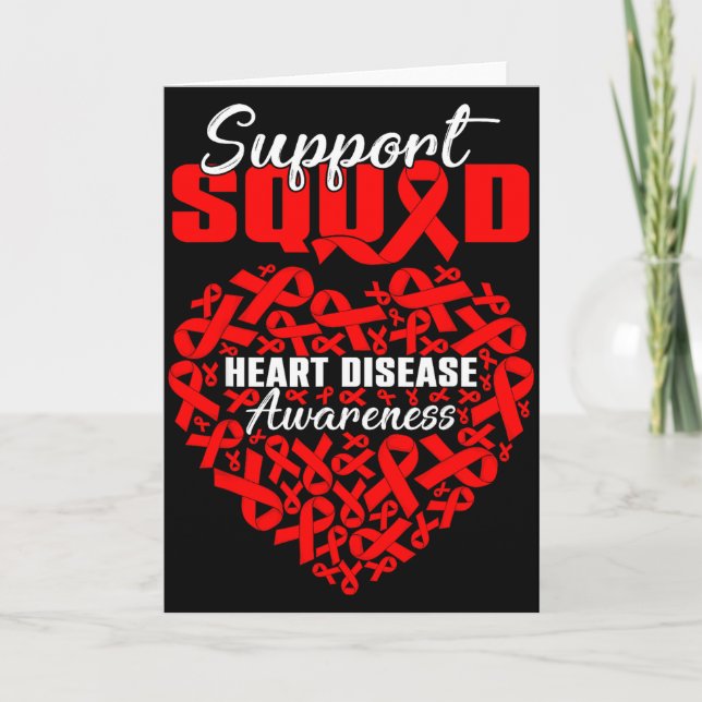 Cartão Support Squad Heart Disease Awareness Heart &amp;  (Frente)