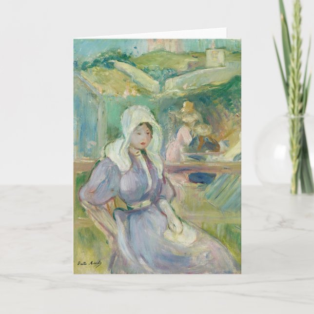 Cartão Sur La Plage À Portrieux | Berthe Morisot (Frente)