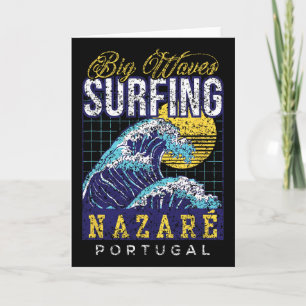 Cartão Surf de Grandes Ondas Nazaré Portugal Surfista Sur