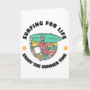 Cartão Surfando Para a Vida Aproveite o Verão Design Dive