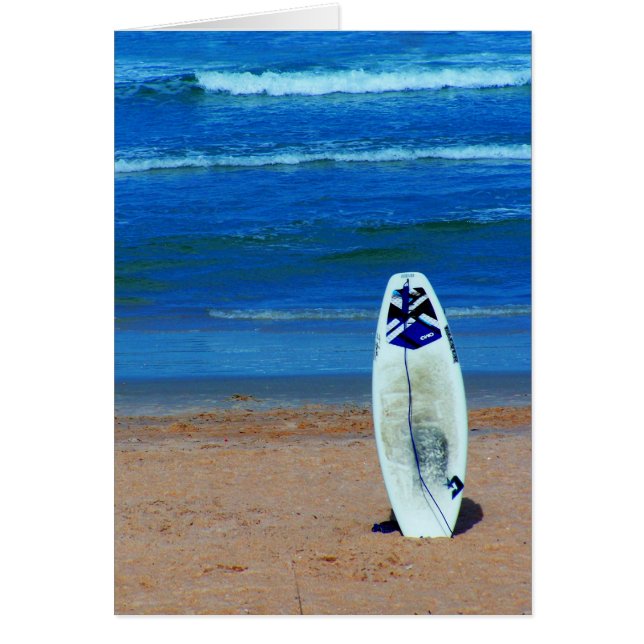 Cartão Surfboard On Beach (Frente)