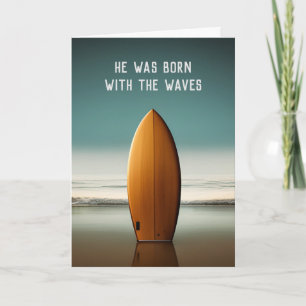 Cartão Surfboard On Ocean Beach Para Simpatia