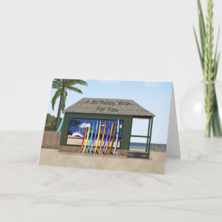 Cartão Surfe no aniversário