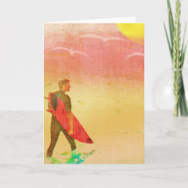 Cartão Surfer Dude - Estilo do Poster vintage
