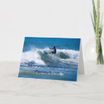 Cartão Surfer Happy Birthday Grandson<br><div class="desc">Seu neto é um cara incrível! Você pode personalizar o texto na dentro da placa.</div>
