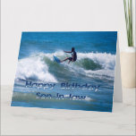 Cartão Surfer Happy Birthday Son-in-law<br><div class="desc">"Surfer Happy Birthday Son-in-law",  por Catherine Sherman,  Big Card,  8, 5 por 11 polegadas. Seu genro é um cara incrível!</div>