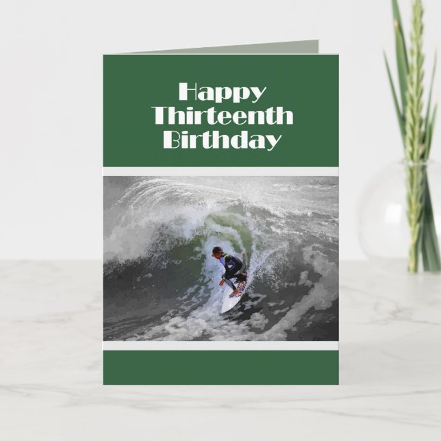 Cartão Surfer Happy Third Birthday Card (Frente)