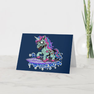 Cartão Surfer Unicorn Zombie