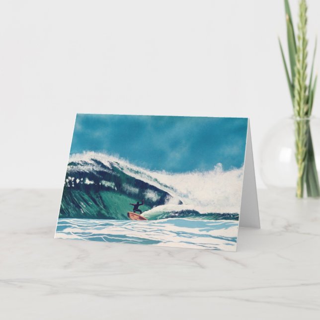 Cartão Surfing California Surfer Greeting Card Art (Frente)