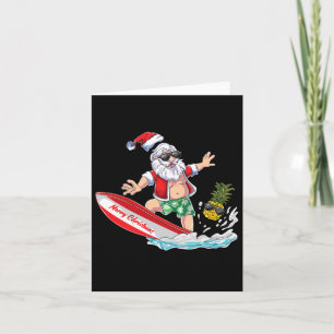 Cartão Surfing Papais noeis Beach Holiday Passa Natal Em