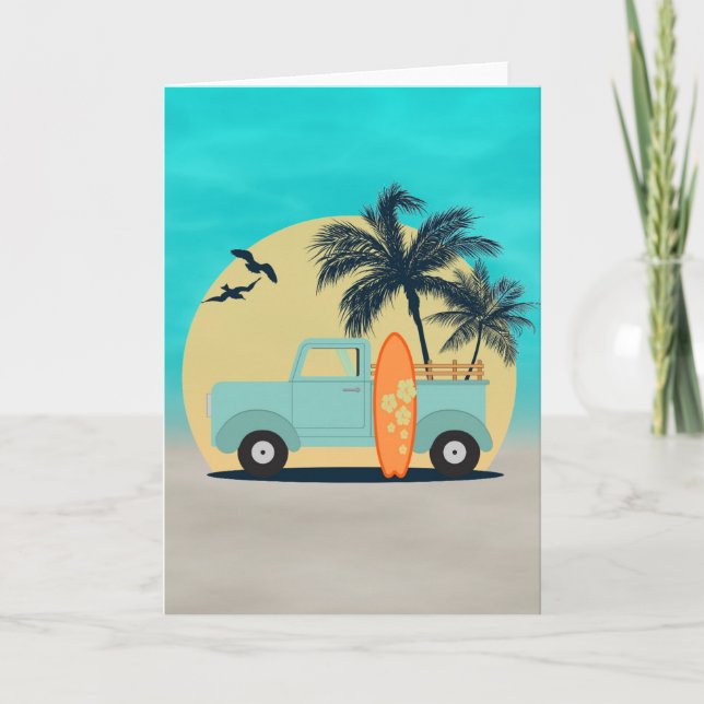 Cartão Surfing Retro (Frente)