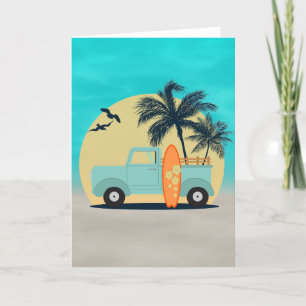 Cartão Surfing Retro