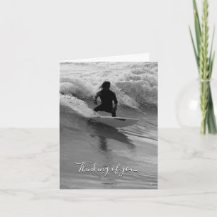 Cartão Surfing The Waves Grayscale Thinking Of Card
