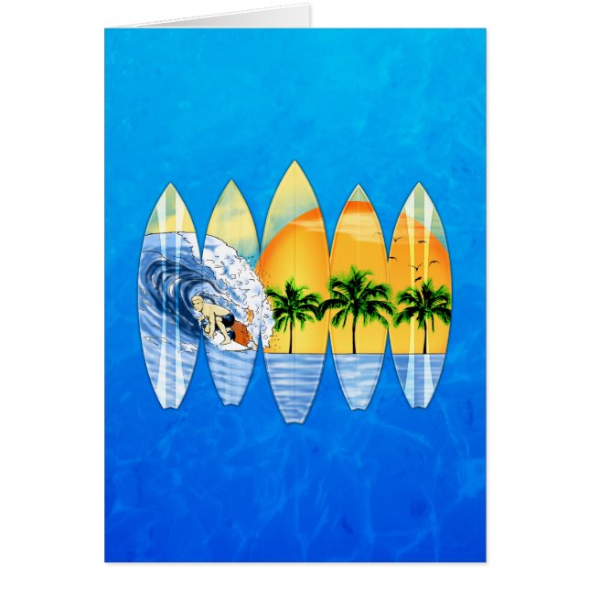Cartão Surfista e prancha (Frente)