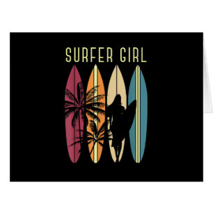 Cartão Surfista Garota Surfboard Surfing Women Surf Oce