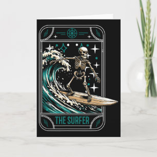 Cartão Surfista Surfando Prancha de Surfe - Ondas Esquele