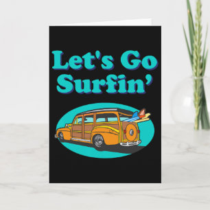 Cartão Surfista Vintage Prancha de Surf Estação Wa Oceano