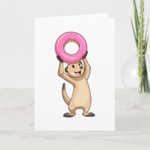 Cartão Suricata com Donut