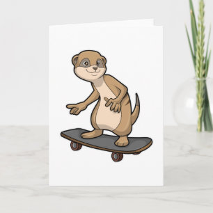 Cartão Suricata como Patinador com Skate