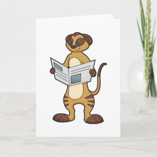 Cartão Suricata lendo um jornal