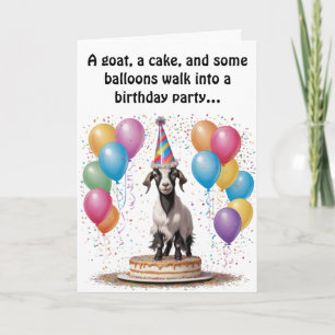 Cartão Surpresa de Goat Birthday - Engraçado e Testemunha