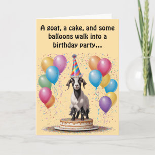 Cartão Surpresa de Goat Birthday - Engraçado e Testemunha