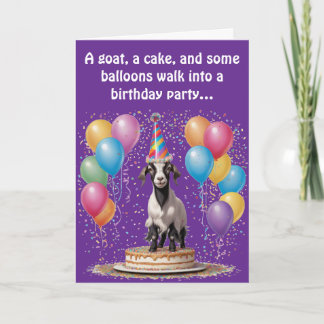 Cartão Surpresa de Goat Birthday - Engraçado e Testemunha