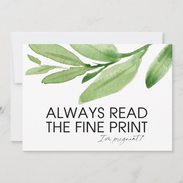 Cartão Surpresa estou grávida, grávida, anunciando (Frente)