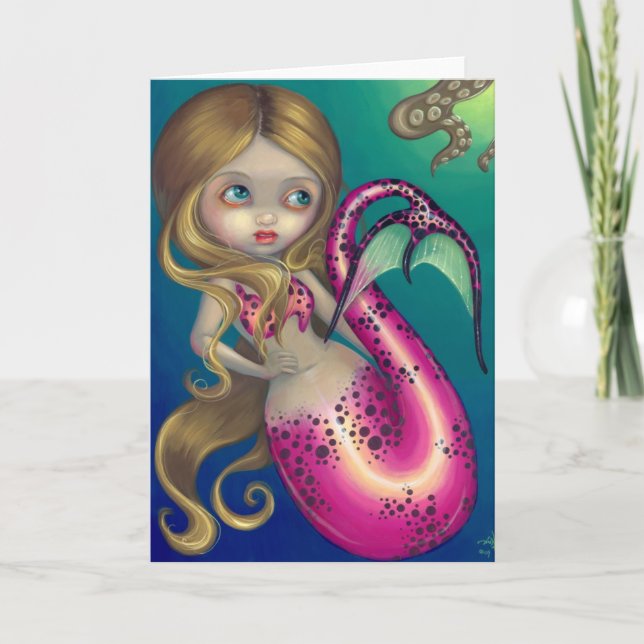 Cartão "Surprised Mermaid" Greeting Card (Frente)