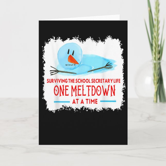 Cartão Surviving The School Secretary Life Snowman Christ (Frente)