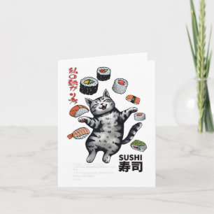 Cartão Sushi Cat Harajuku Tokyo Japan Cat Caf