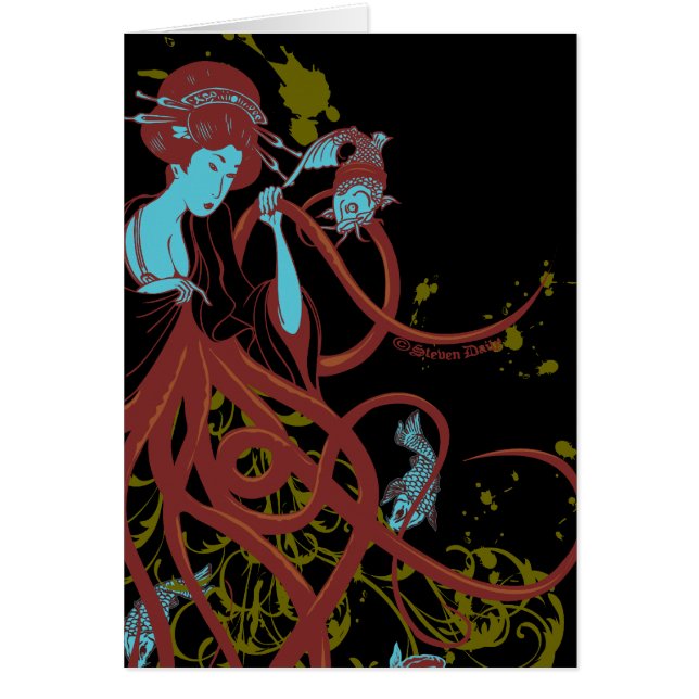 Cartão Sushi do cefalópode (Frente)