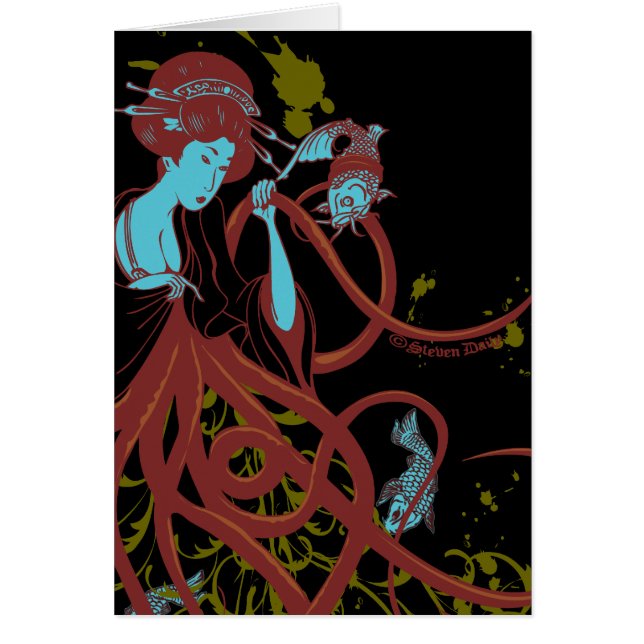 Cartão Sushi do cefalópode (Frente)