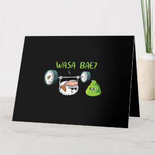 Cartão Sushi Wasabi Kawaii Japonês trocadilho anime otak