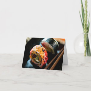 Cartão Sushi with Black Sesame Seeds Note Card