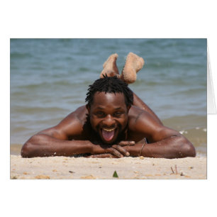 Cartão Suspensão na praia