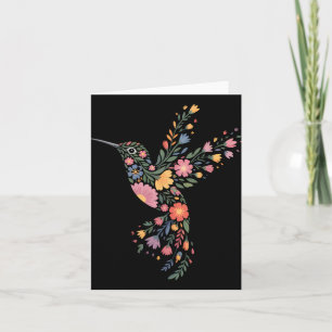 Cartão Sutil Anti Trump Floral Hummingbird Mensagem Ocult