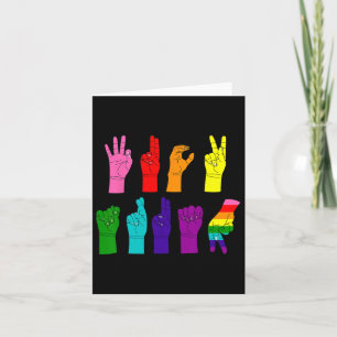 Cartão Sutil Idioma de Sinal Anti-Trump Lgbtq+ Resist