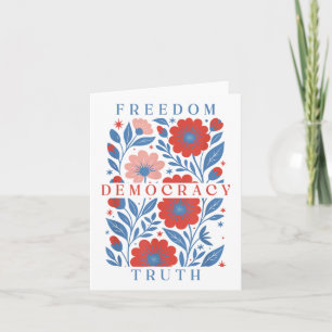 Cartão Sutil Liberdade Democracia Verdade Boho Floral 4º 