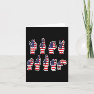 Cartão Sutil Resist Trump Asl Sinal Language 4 de julho