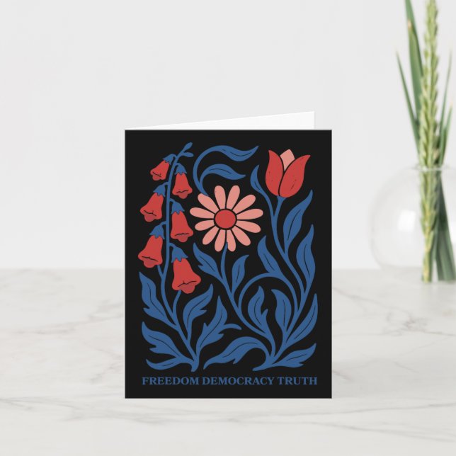 Cartão Sutil Resistir Trump Foxglove Daisip Flower 4t (Frente)