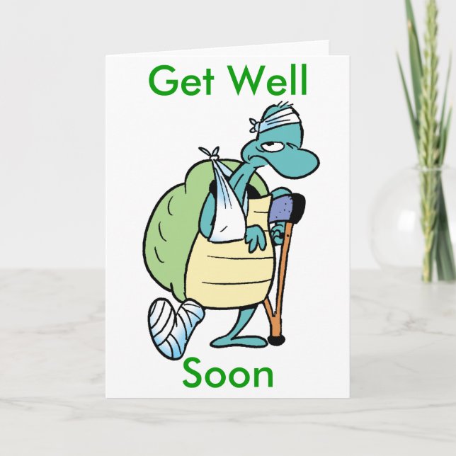 Cartão Swamp Turtle Get Well Soon Card (Frente)
