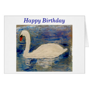 Cartão Swan Bird Painting Birthday