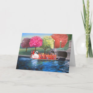 Cartão Swan Boat Greeting Card by Liz Boston