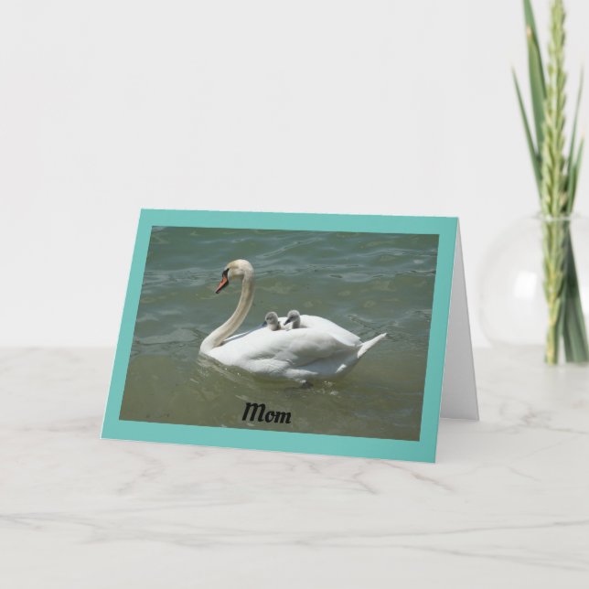 Cartão Swan Com Placa De Dia de as mães Para Bebês (Frente)