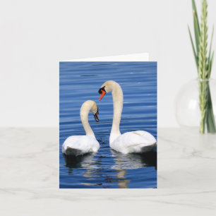 Cartão Swan couple notecard greeting card set
