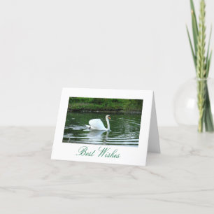 CARTÃO "SWAN GLIDING GRACEFULLY ACROSS LAKE" / HAPPY BIRT