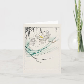 Cartão Swan - Ilustração japonesa