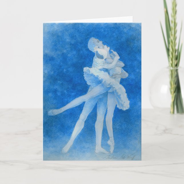 Cartão Swan Lake Pas de Deux Greeting Card (Frente)